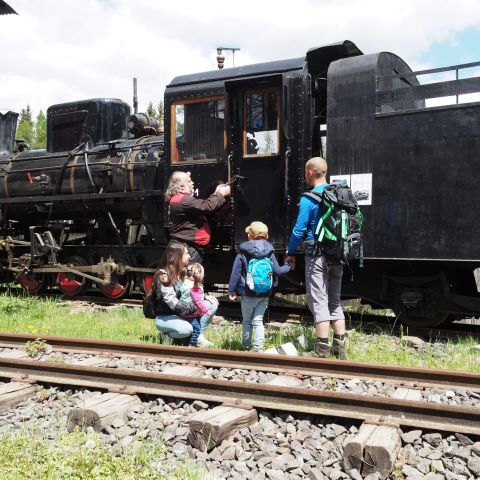 41 Rodinka na návšteve železničky